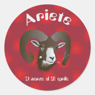 Adesivo Redondo Ariete 21 al marzo 20 Etichetta Aprile