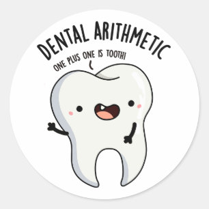 Adesivo Redondo Aritmética dentária engraçada