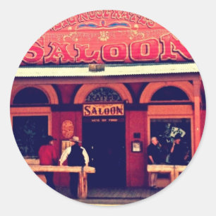 Adesivo Redondo Arizona de Saloon Tombstone do Big Nose Kate