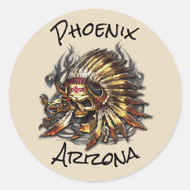 Adesivo Redondo Arizona do Chefe Bones Phoenix (Frente)