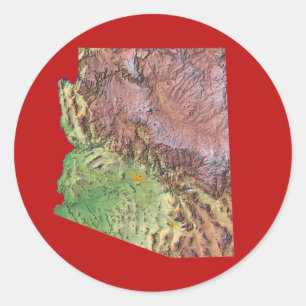 Adesivo Redondo Arizona Map Sticker