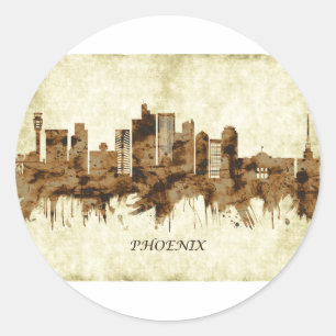Adesivo Redondo Arizona Phoenix Cityscape