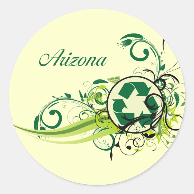 Adesivo Redondo Arizona reciclar (Frente)