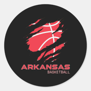 Adesivo Redondo Arkansan Hoops Fan Souvenir Gift Ar Arkansas Byske