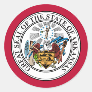 Adesivo Redondo Arkansan Seal, Arkansas