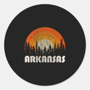 Adesivo Redondo Arkansas - natureza engraçada vintage caminhada 60