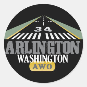 Adesivo Redondo Arlington Washington - Passagem do Aeroporto