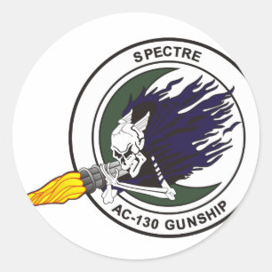 Adesivo Redondo Arma do espectro AC-130