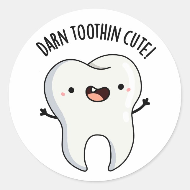 Adesivo Redondo Arma dos dentes engraçada (Frente)