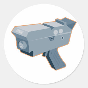 Adesivo Redondo arma móvel do radar da câmera da velocidade retr
