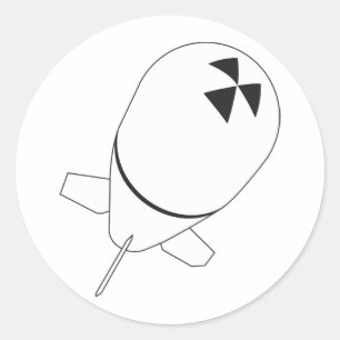 Adesivo Redondo arma radioativa da guerra da bomba nuclear da