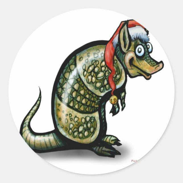 Adesivo Redondo Armadillo Christmas (Frente)