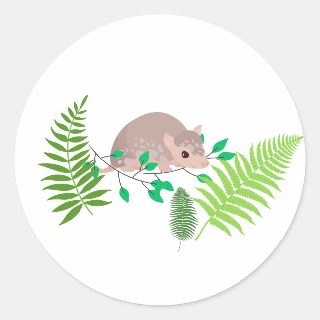 Adesivo Redondo Armadillo Sticker (Frente)