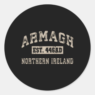 Adesivo Redondo Armagh Norte Irlanda Uk Ano Ost Athletic