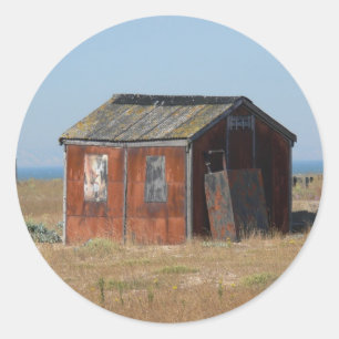 Adesivo Redondo Armário oxidado velho da cabana da barraca