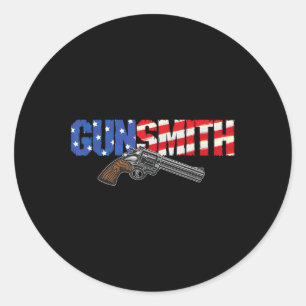 Adesivo Redondo Armas americanas Patriota Bandeira EUA Estilo Retr