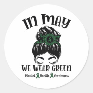 Adesivo Redondo Armas Em Maio Vestimos Consciência Mental Verde