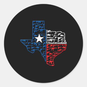 Adesivo Redondo Armas EUA Patriótico Texano América Texas