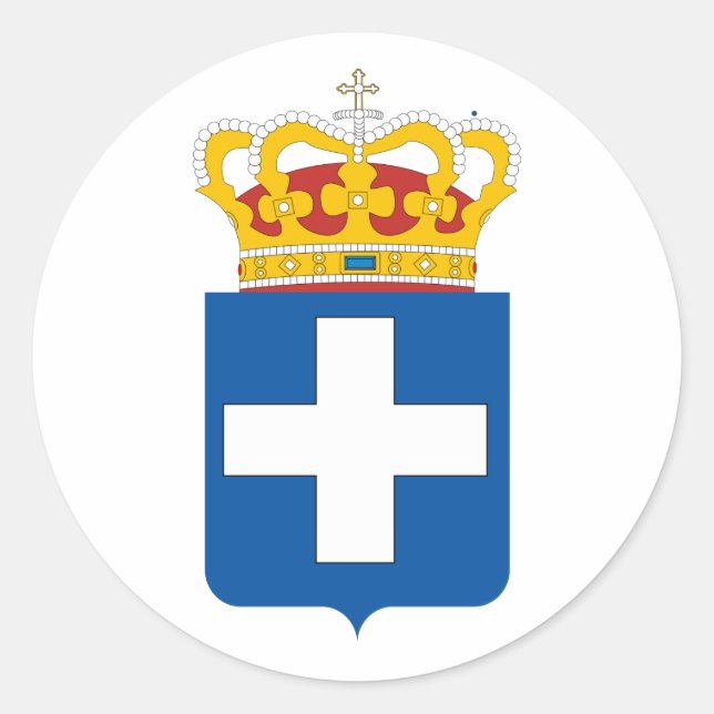 Adesivo Redondo Armas reais gregas, Grécia (Frente)