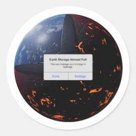 Adesivo Redondo Armazenamento na Terra Quase Cheio