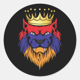 Adesivo Redondo Armênia Lion King Flag
