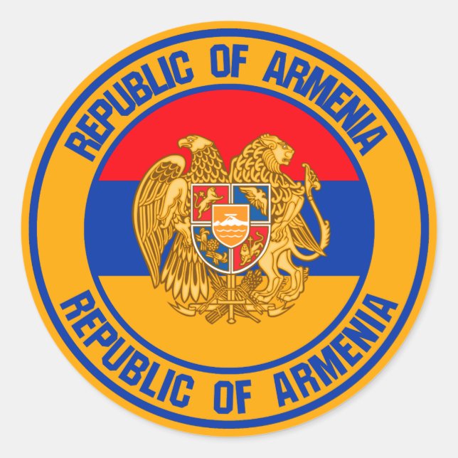 Adesivo Redondo Armênia Round Emblem (Frente)