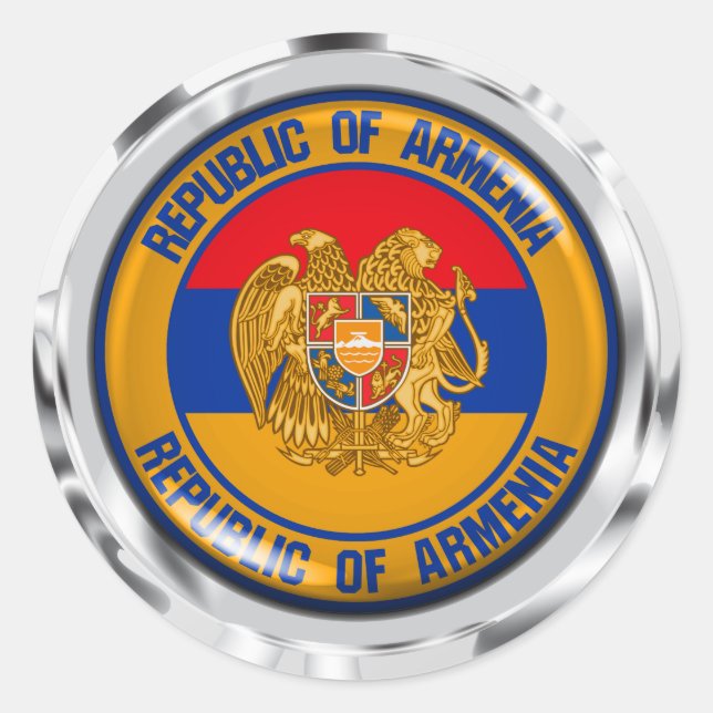 Adesivo Redondo Armênia Round Emblem (Frente)