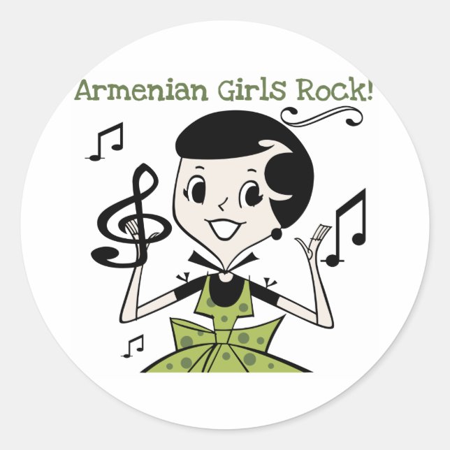 Adesivo Redondo Armenian Girls Rock (Frente)