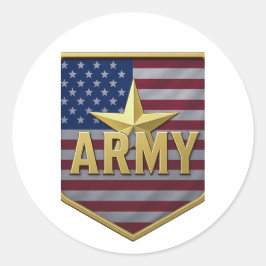 Adesivo Redondo Army Flag Shield Sticker
