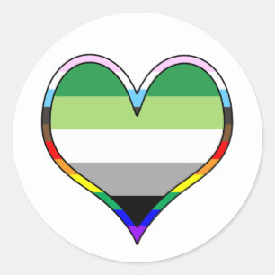 Adesivo Redondo Aro Pride Heart Classic Round Sticker
