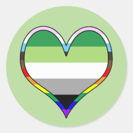 Adesivo Redondo Aro Pride Heart Classic Round Sticker