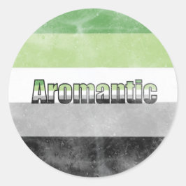 Adesivo Redondo Aromantic pride flag sticker