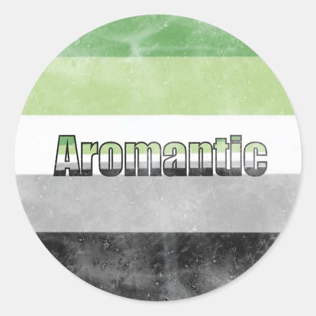 Adesivo Redondo Aromantic pride flag sticker (Frente)