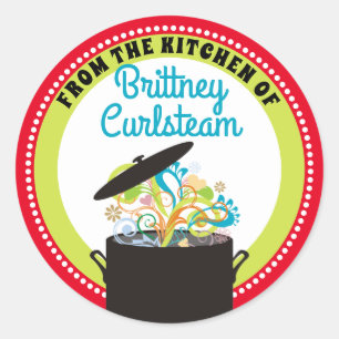 Adesivo Redondo Aromas picantes personalizados da cozinha de