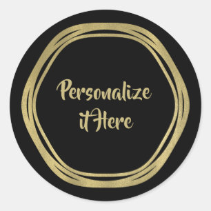 Adesivo Redondo Aros Gold Glam & Preto (Qualquer Cor) Modern Glam