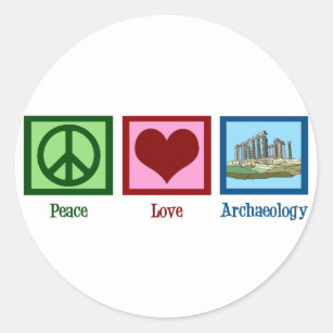 Adesivo Redondo Arqueologia do amor da paz