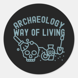 Adesivo Redondo Arqueologia - Modo de Viver, Ditado de Arqueologia