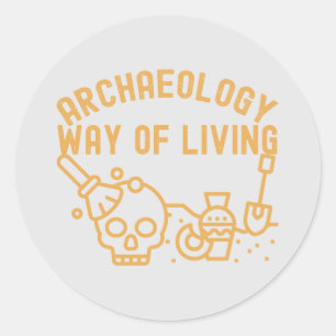 Adesivo Redondo Arqueologia - Modo de Viver, Ditado de Arqueologia