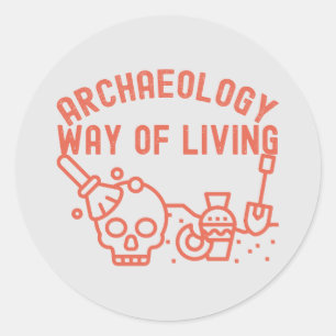 Adesivo Redondo Arqueologia - Modo de Viver, Ditado de Arqueologia