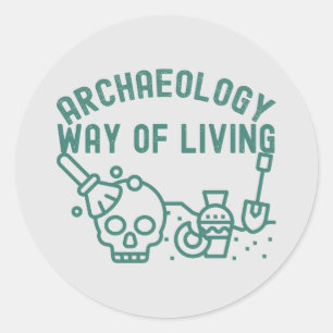 Adesivo Redondo Arqueologia - Modo de Viver, Ditado de Arqueologia