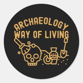 Adesivo Redondo Arqueologia - Modo de Viver, Ditado de Arqueologia