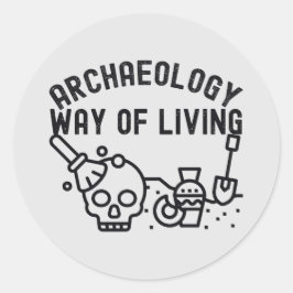 Adesivo Redondo Arqueologia - Modo de Viver, Dito de Arqueologia