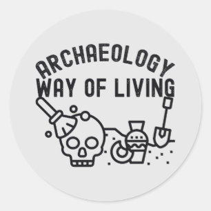 Adesivo Redondo Arqueologia - Modo de Viver, Dito de Arqueologia
