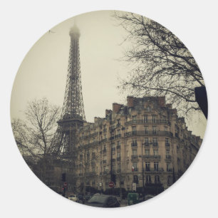 Adesivo Redondo Arquitetura Eiffel Tower Paris