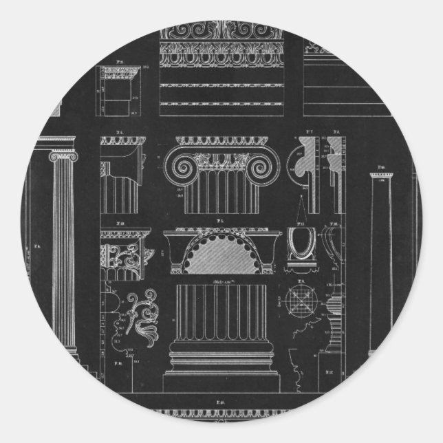 Adesivo Redondo Arquitetura gráfica IV (Frente)