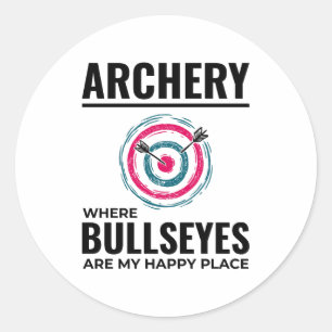 Adesivo Redondo Arquivar Alvos de Arco Arqueiro em Bullseye