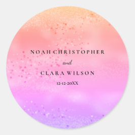 Adesivo Redondo Arranjo Arco-íris Amor de tendências coloridas é a