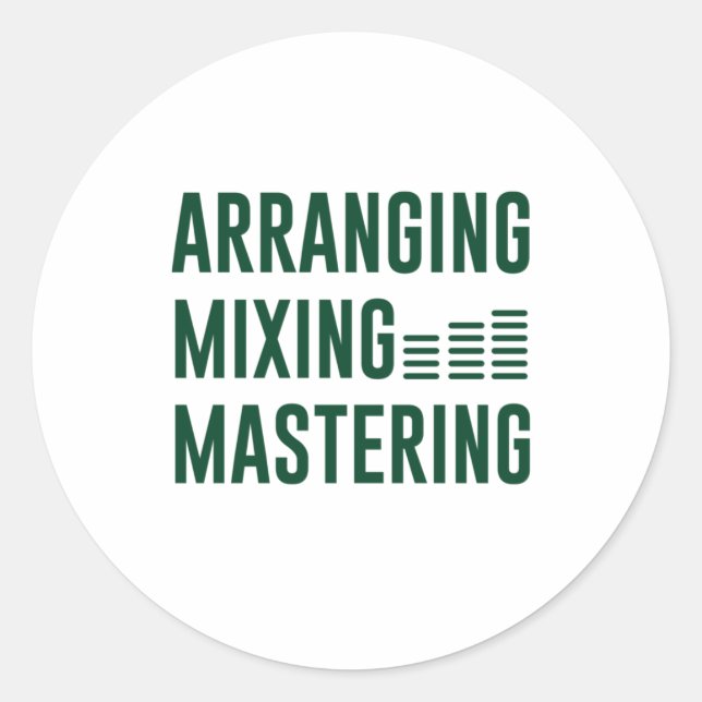 Adesivo Redondo Arranjo de Música Misturando o Mastering (Frente)