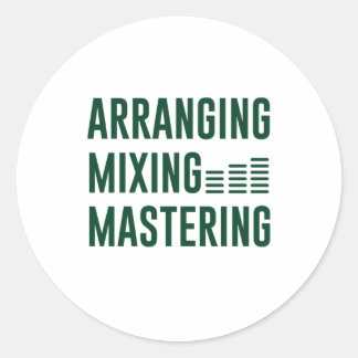 Adesivo Redondo Arranjo de Música Misturando o Mastering