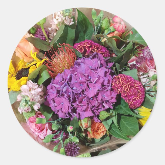 Adesivo Redondo Arranjo Floral (Frente)